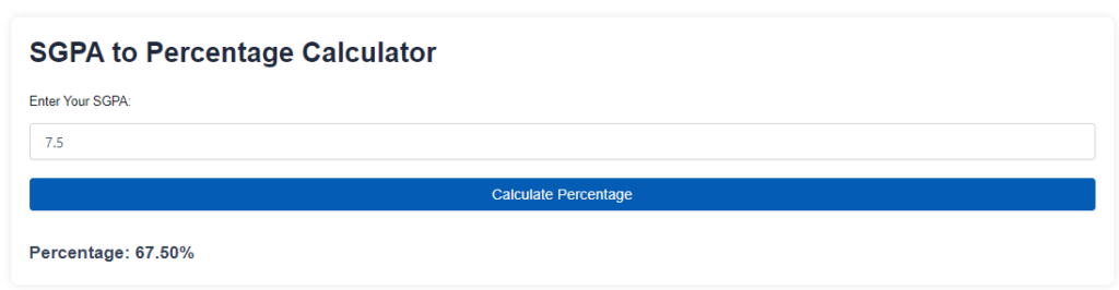 SGPA to Percentage